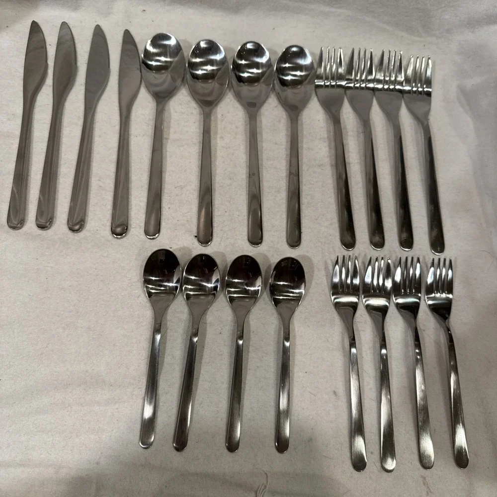 Ikea FORNUFT Stainless Steel Flatware 223 88 Modern Design 20 Pc 4 Place Setting